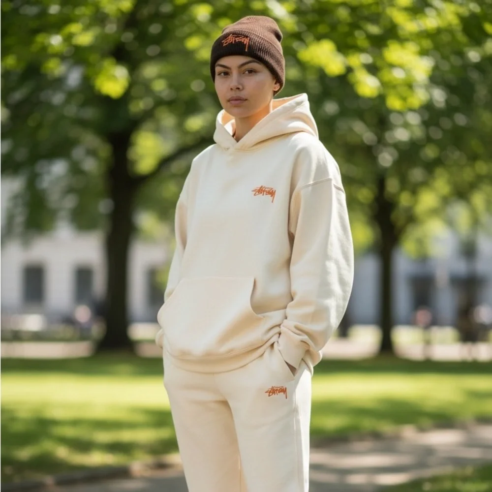 Stüssy Stock/Big Stock Cuff Beanie Brown Logo Y2K Streetwear Skater Unisex USA - Picture 2 of 6